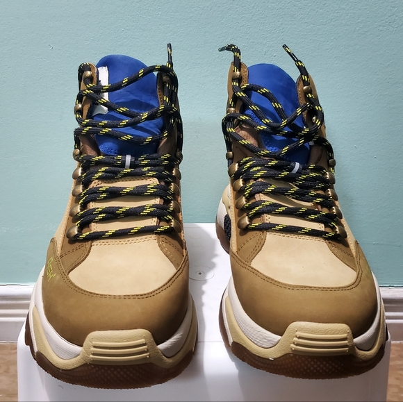 NIB ASH Alfa Alfa Mid-Top Suede Leather Platform Tan Hiking Sneakers Boots sz 41 - Picture 5 of 13